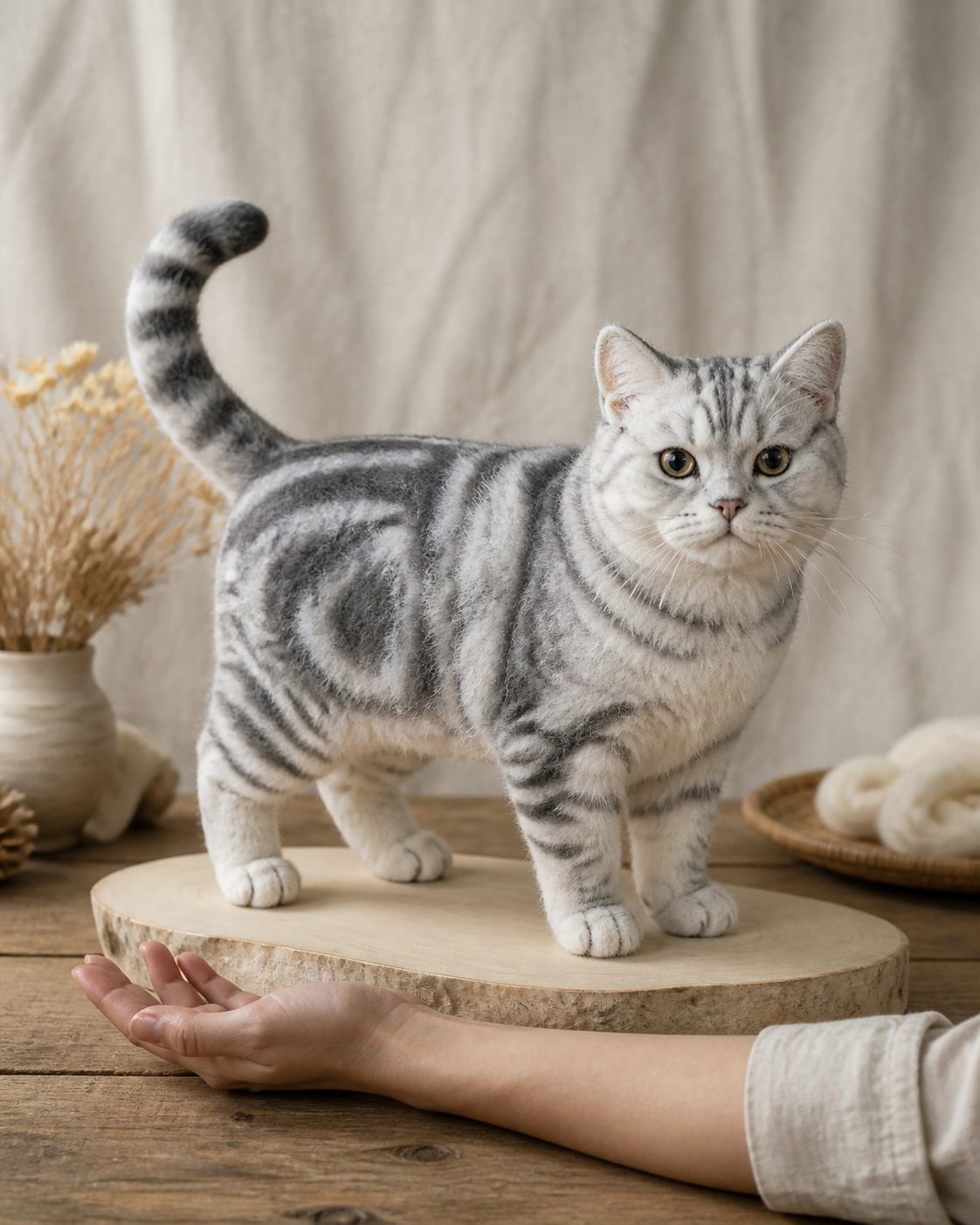 Felt animal portrait style wool pet likeness